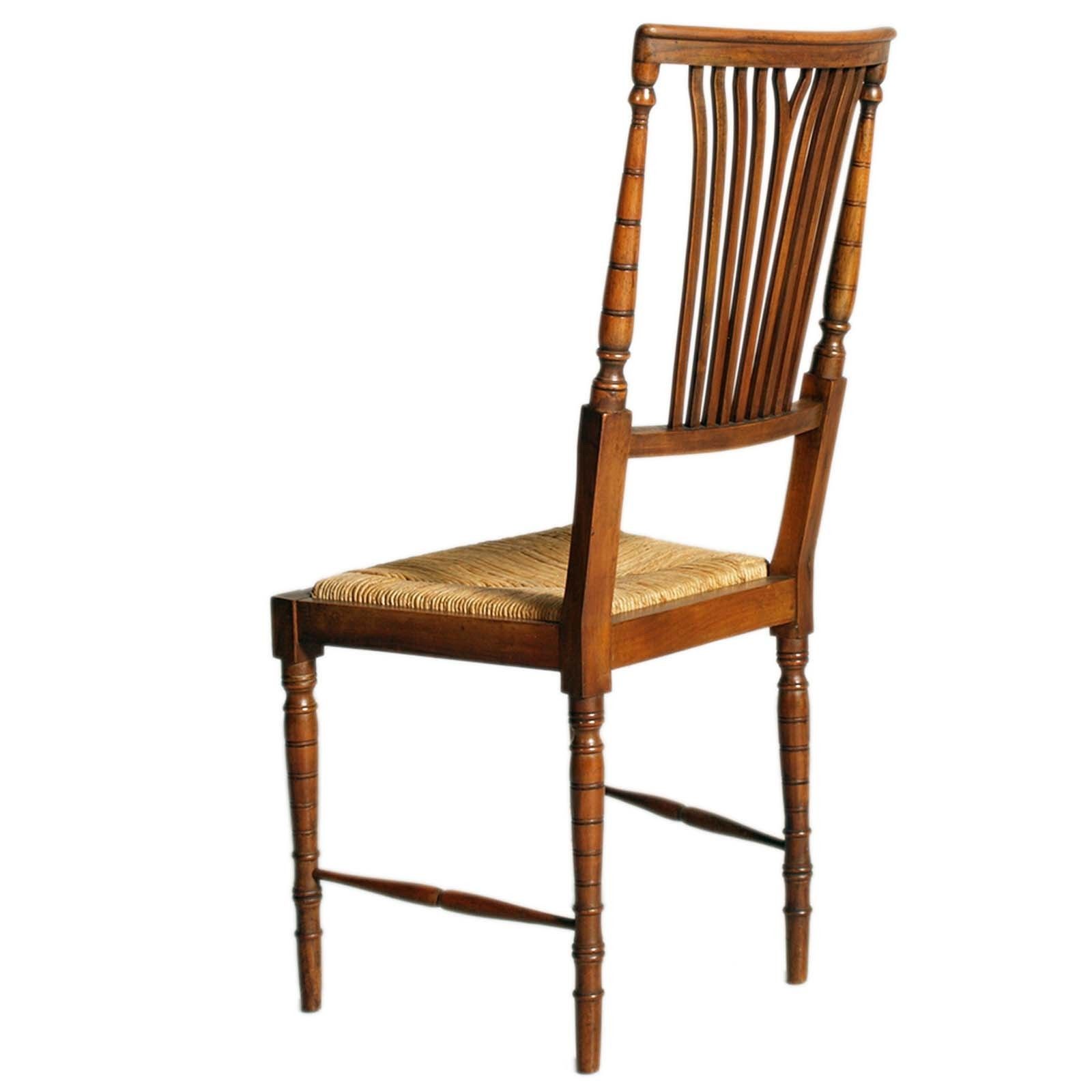 Mid Century 1960s Set Six Chairs Chiavarine By Gaetano Descalzi , Strow Seat photo buy
