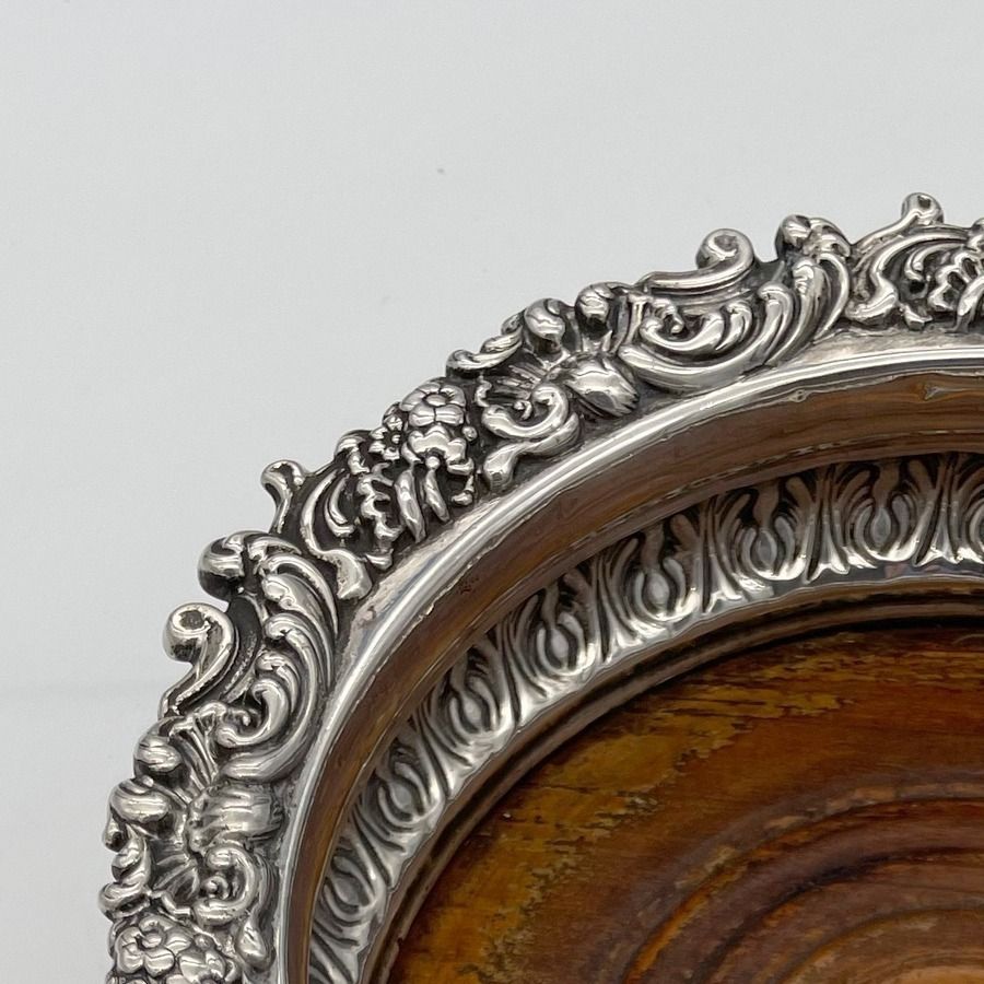 Early 19th Century Antique George III Sterling Silver Pair Wine Coasters Sheffield 1819 S C Younge & Co photo furniture