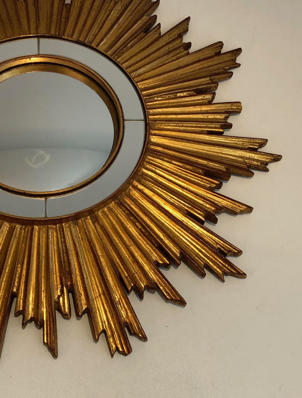 photo furniture Golden Resin Sun Mirror, 1970s
