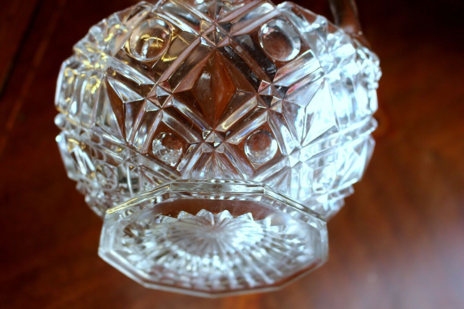 Italian Vintage Basket Cut Crystal Glass Date 19th Century 500 G photo for sale