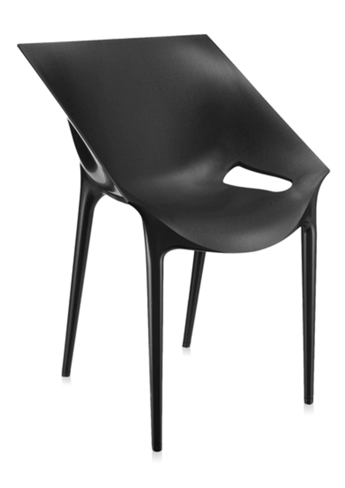 Philippe Starck & Eugeni Quitllet Designed For Kartell Black Polypropylene Stackable DR. Yes Chair Three Chairs In Stock Price Per Chair Ol photo Garden Furniture