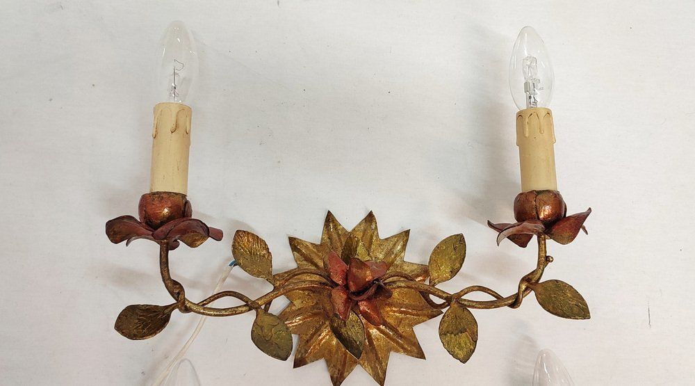 Golden Wrought Iron Spain 1940s Set Of 2 photo for sale