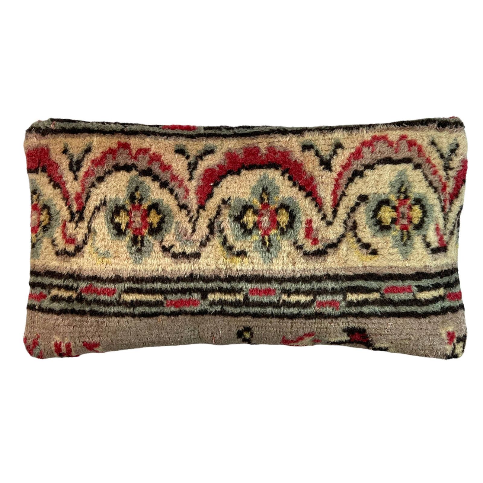 Vintage Hand Made Rug Cushion Cover, Decorative Rug Pillow Cover, Large Vintage Turkish Rug Cushion Cover