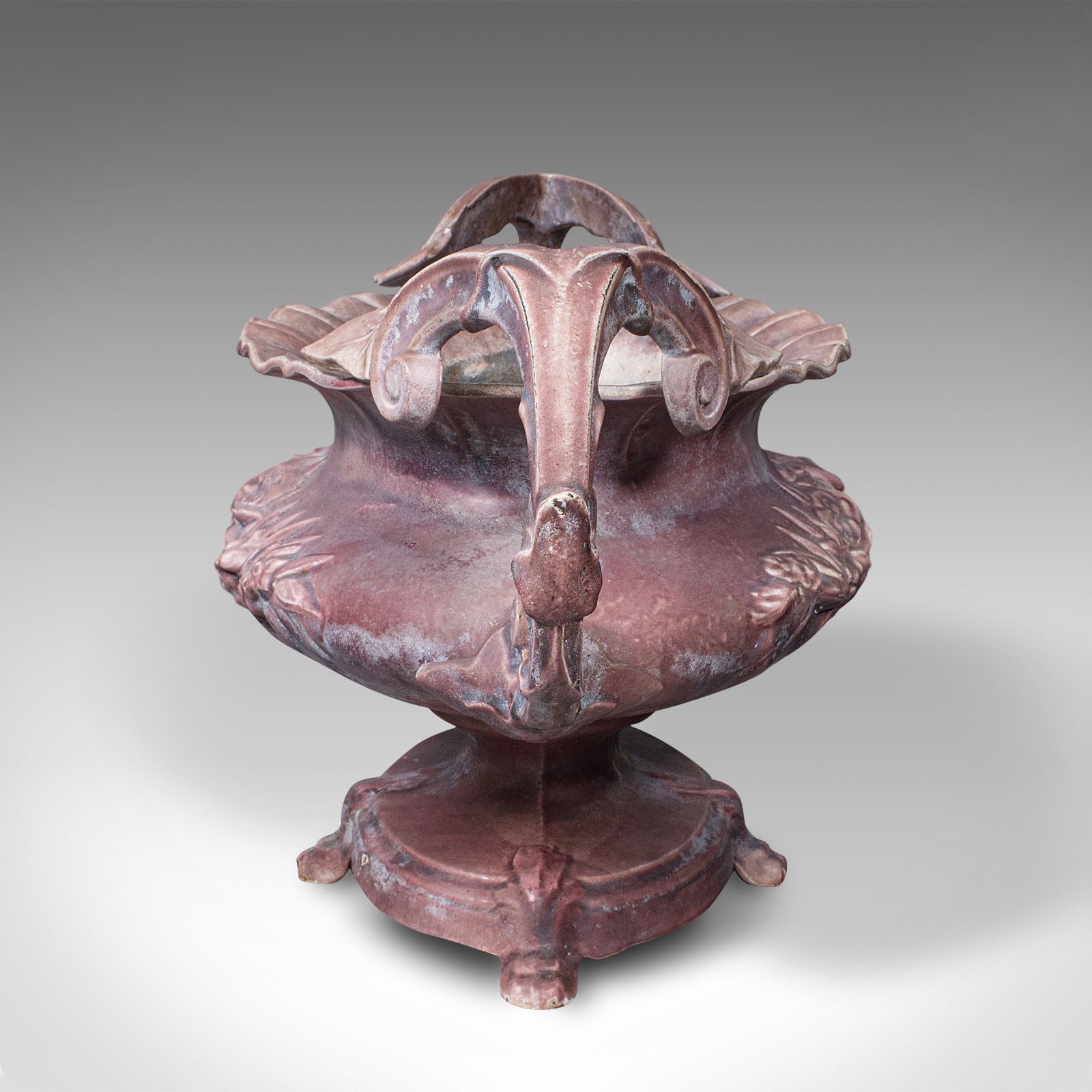 Home Decor Large Antique Ornamental Planter, English, Cast Iron Jardiniere, 1850 photo