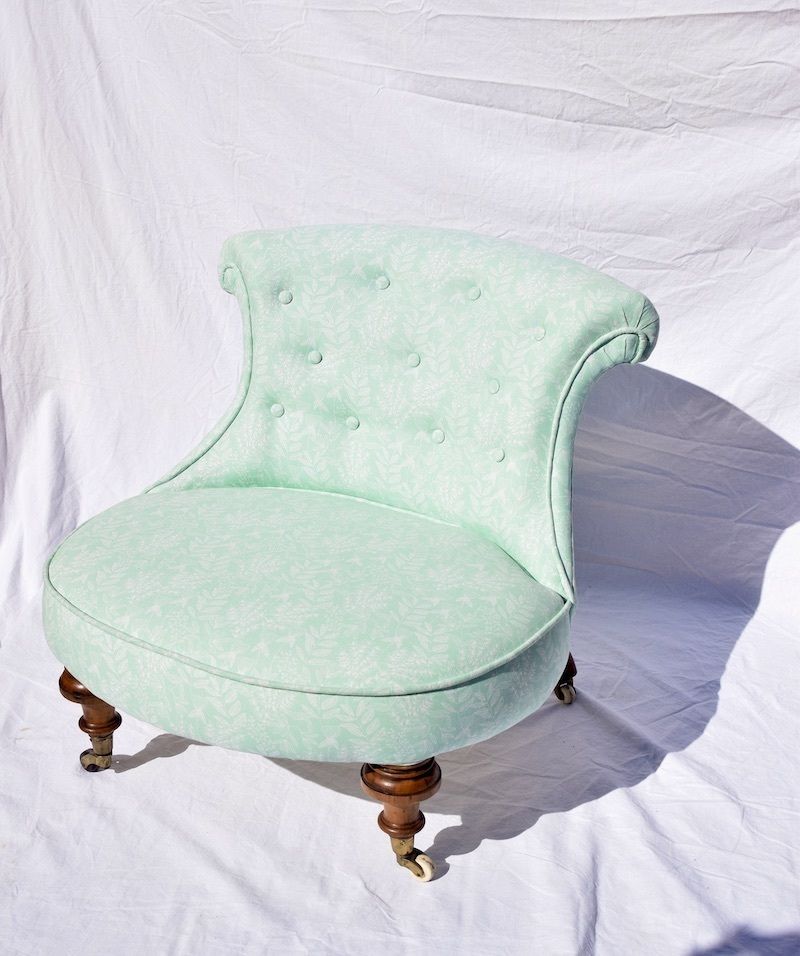 An English Victorian (1837 1901) Slipper Chair. Circa, 1870s. photo furniture