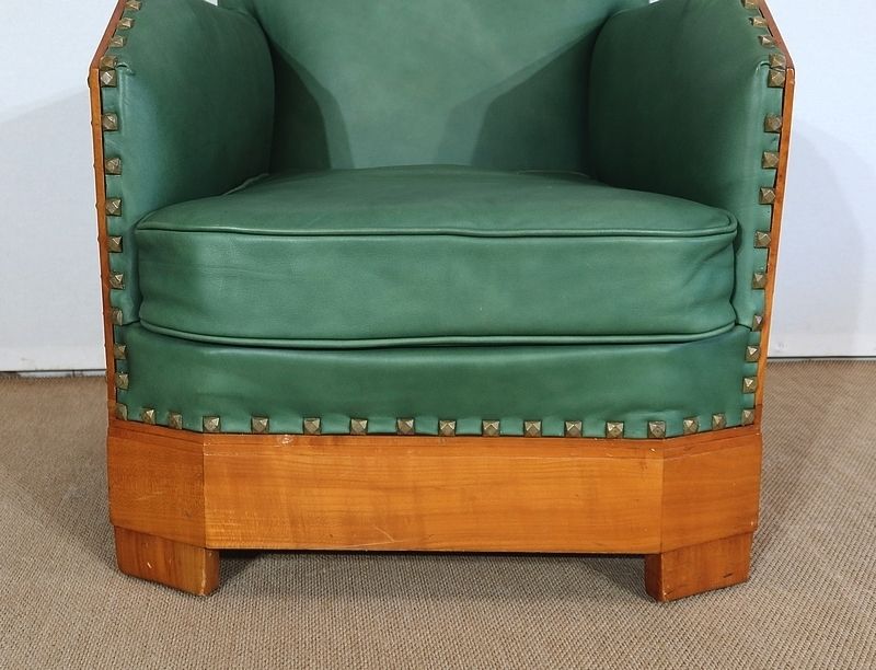 photo for sale Pair Of Art Deco Armchairs In Solid Cherry, 1st Part Of The 20th Century