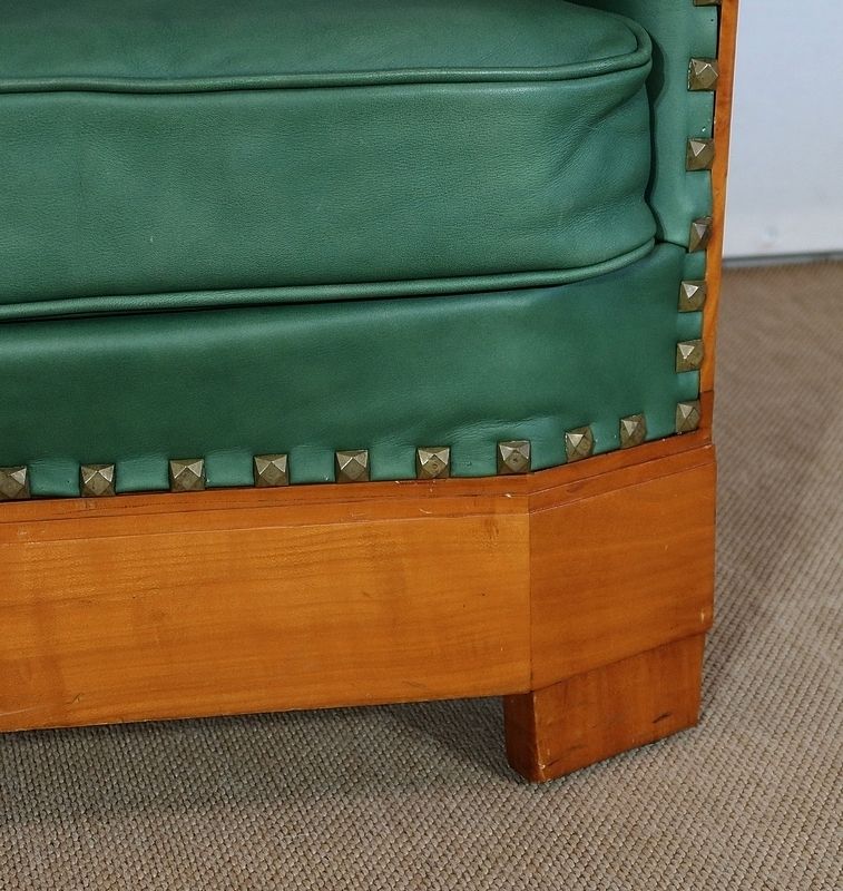 Furniture Pair Of Art Deco Armchairs In Solid Cherry, 1st Part Of The 20th Century photo