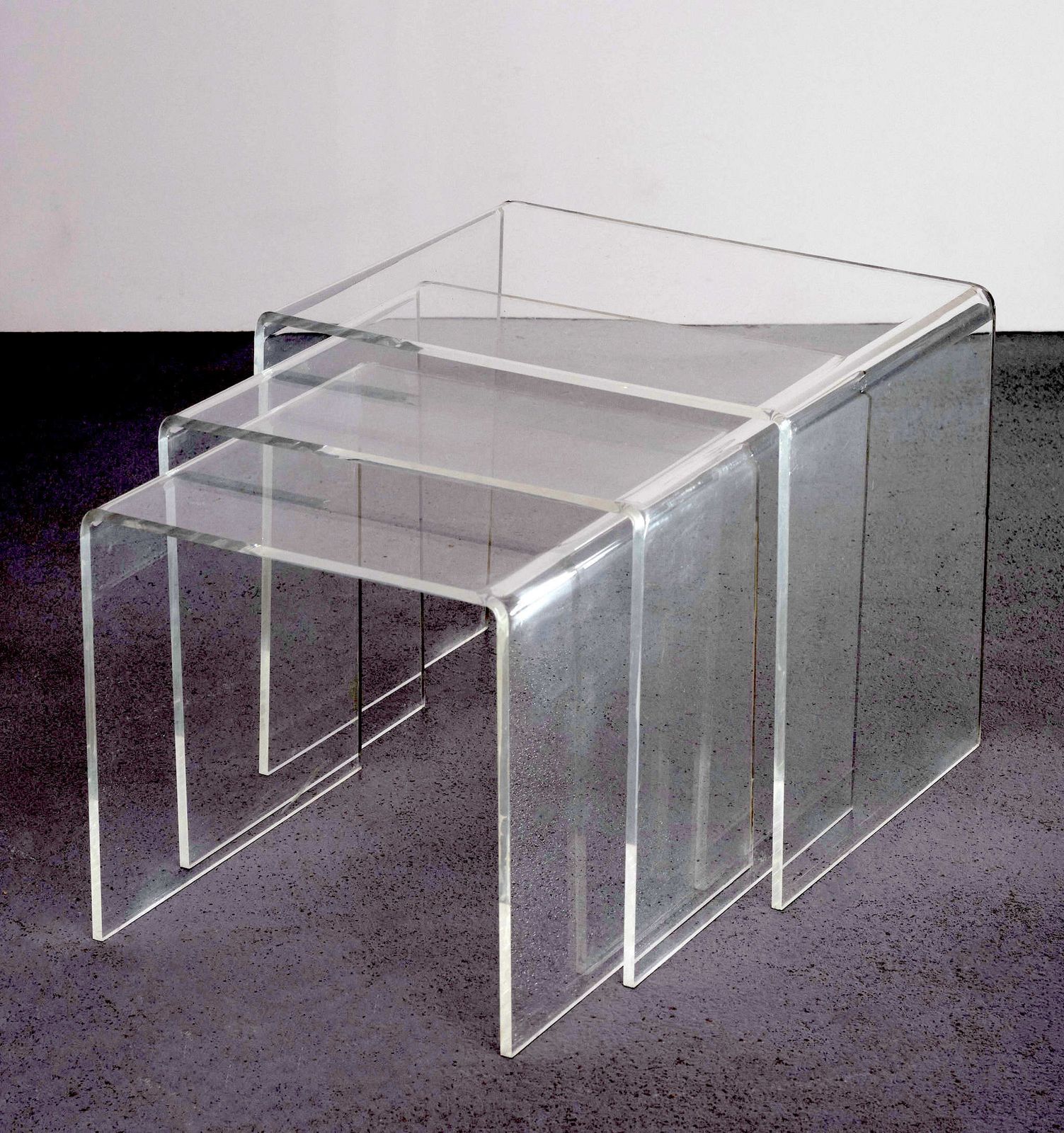 Lucite Set Nesting Tables, 1970s, France photo buy