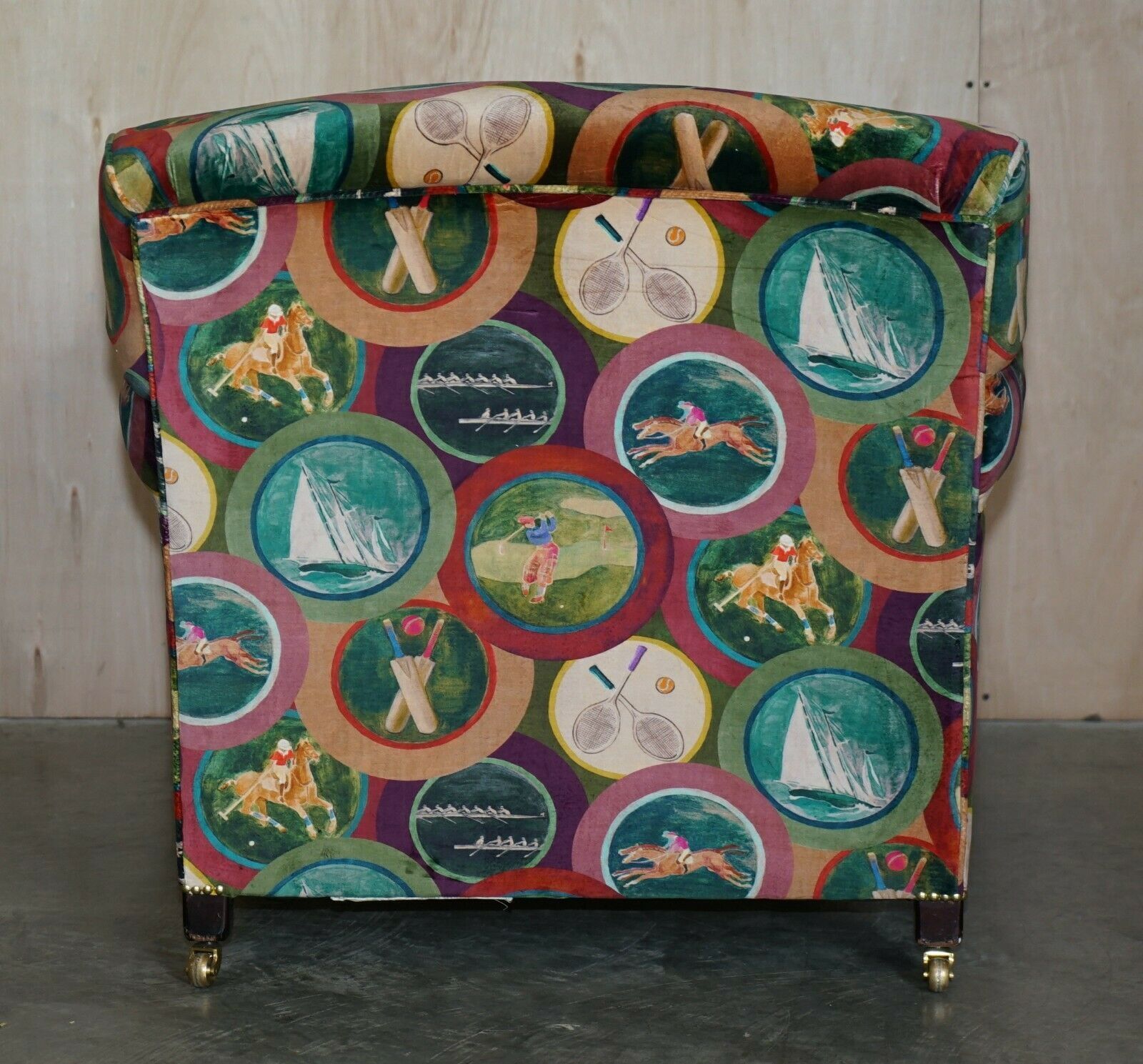photo furniture Pair Of New Mulberry Silk Velvet Sporting Life George Smith Scroll Arm Armchairs