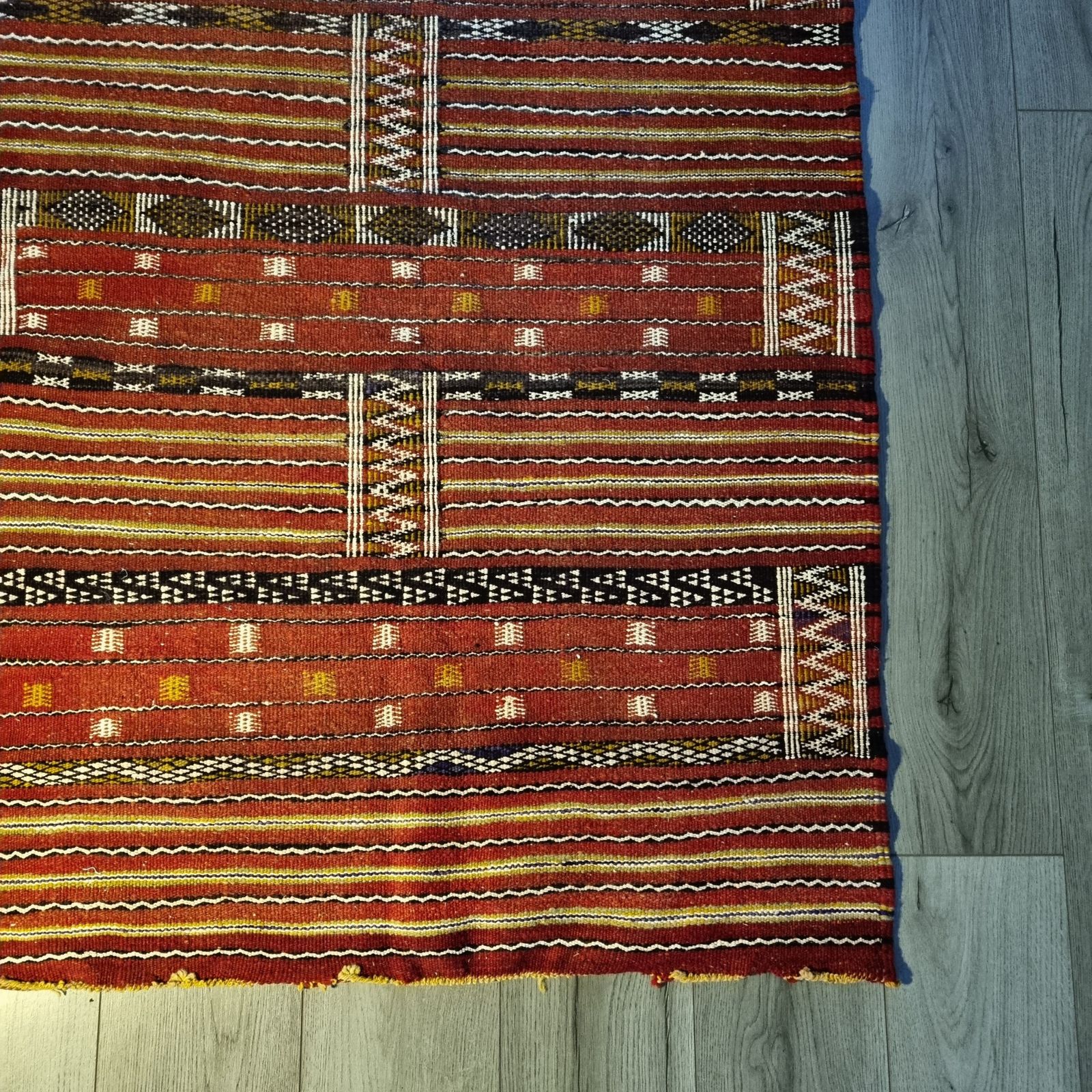 1980s Antique Handmade Moroccan Zemmour Rug   Red photo for sale