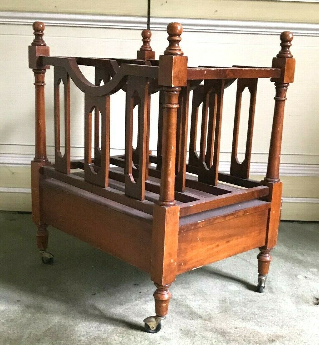 20th Century Mahogany Magazine Rack photo furniture