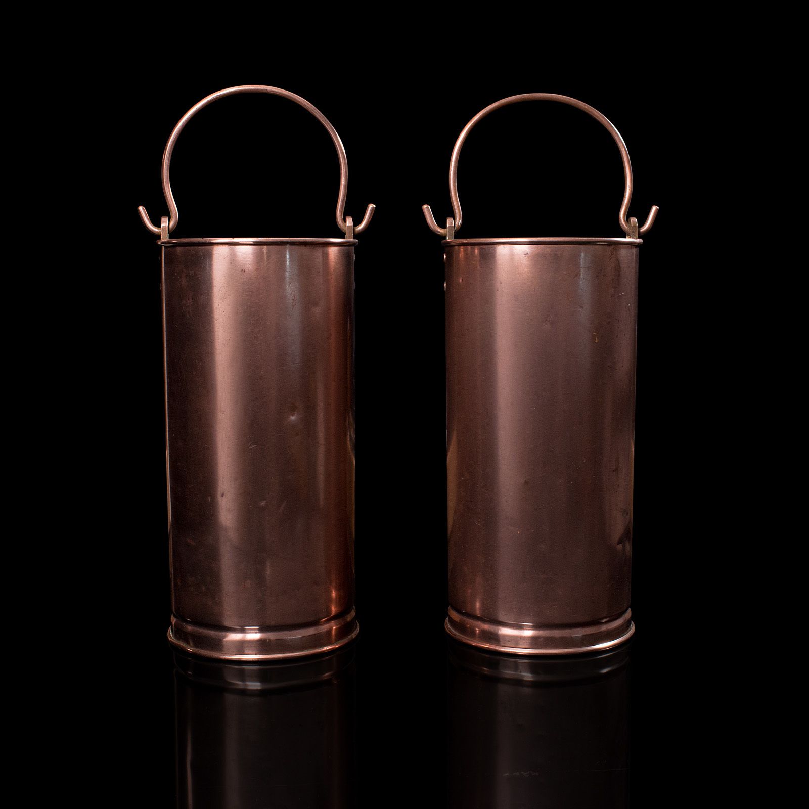 Pair Of Antique Stick Stands, English, Copper, Hallway, C.1850 photo furniture