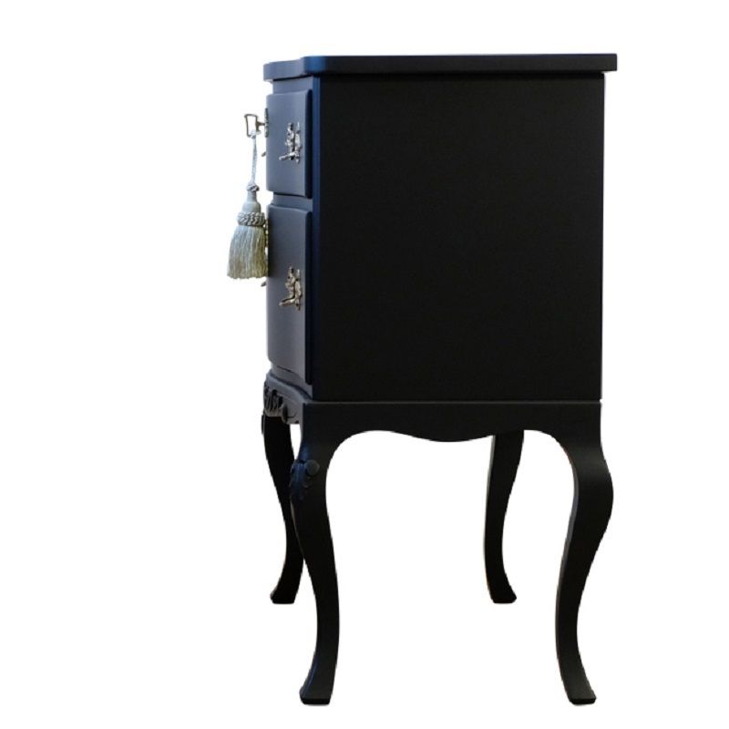 Rococo Style Chest With 2 Drawers And Modern Flat Black Finish   Pair photo 3400.0