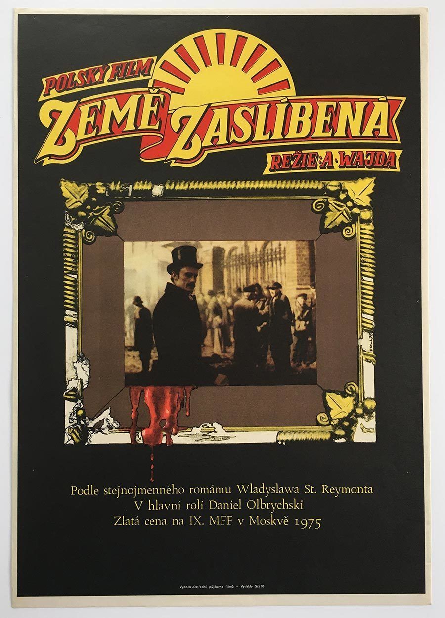 Original Movie Poster, The Promised Land, Dobroslav Foll, 1975, Genuine Czech Print