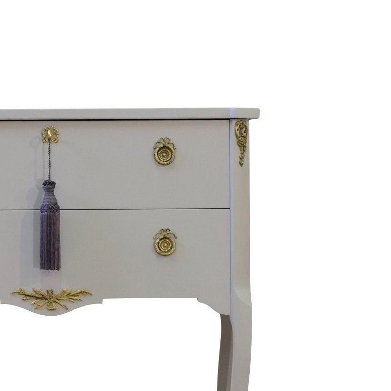 Gustavian Style Commode In Grey With Brass Details photo for sale