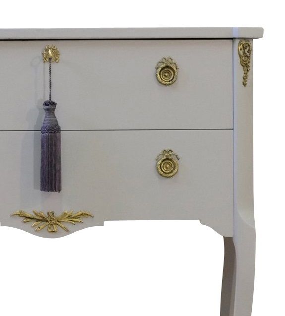 Gustavian Style Commode In Grey With Brass Details photo Furniture