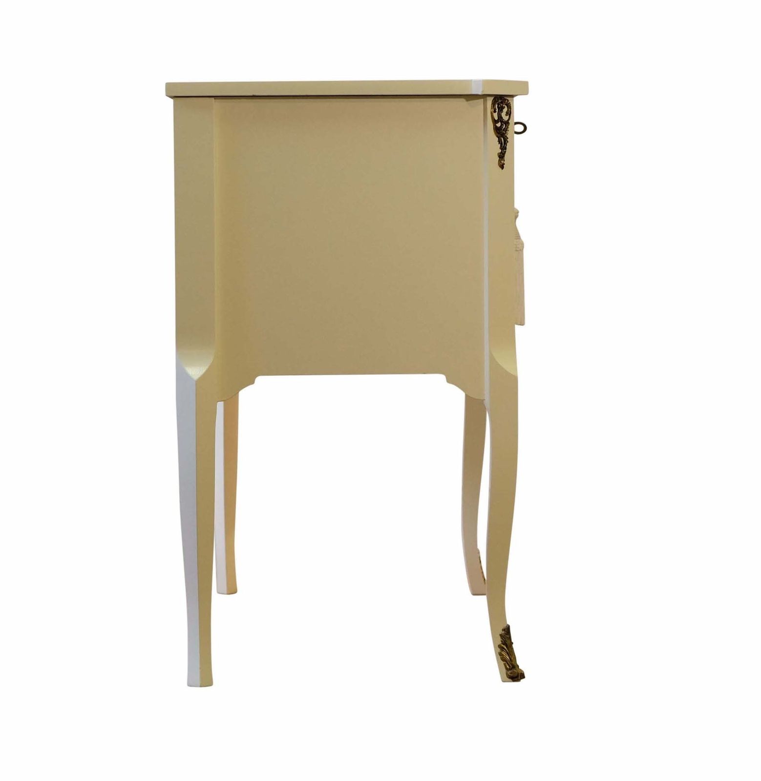 Gustavian Style Commode In Calming Cream With Brass Details photo vinterior