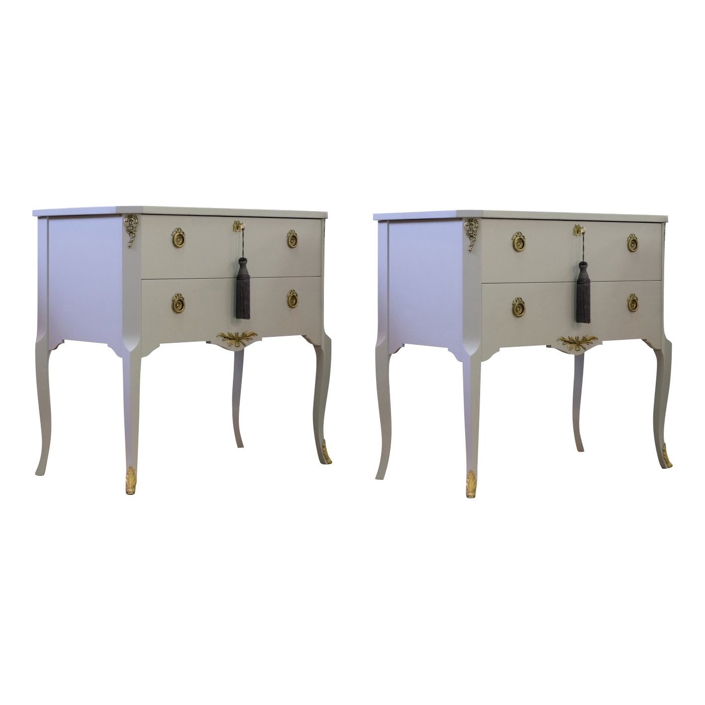 Gustavian Style Commode In Grey With Brass Details photo furniture