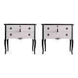 photo furniture Gustavian Style Commode In Coco Chanel White With Black Details & Brass Details