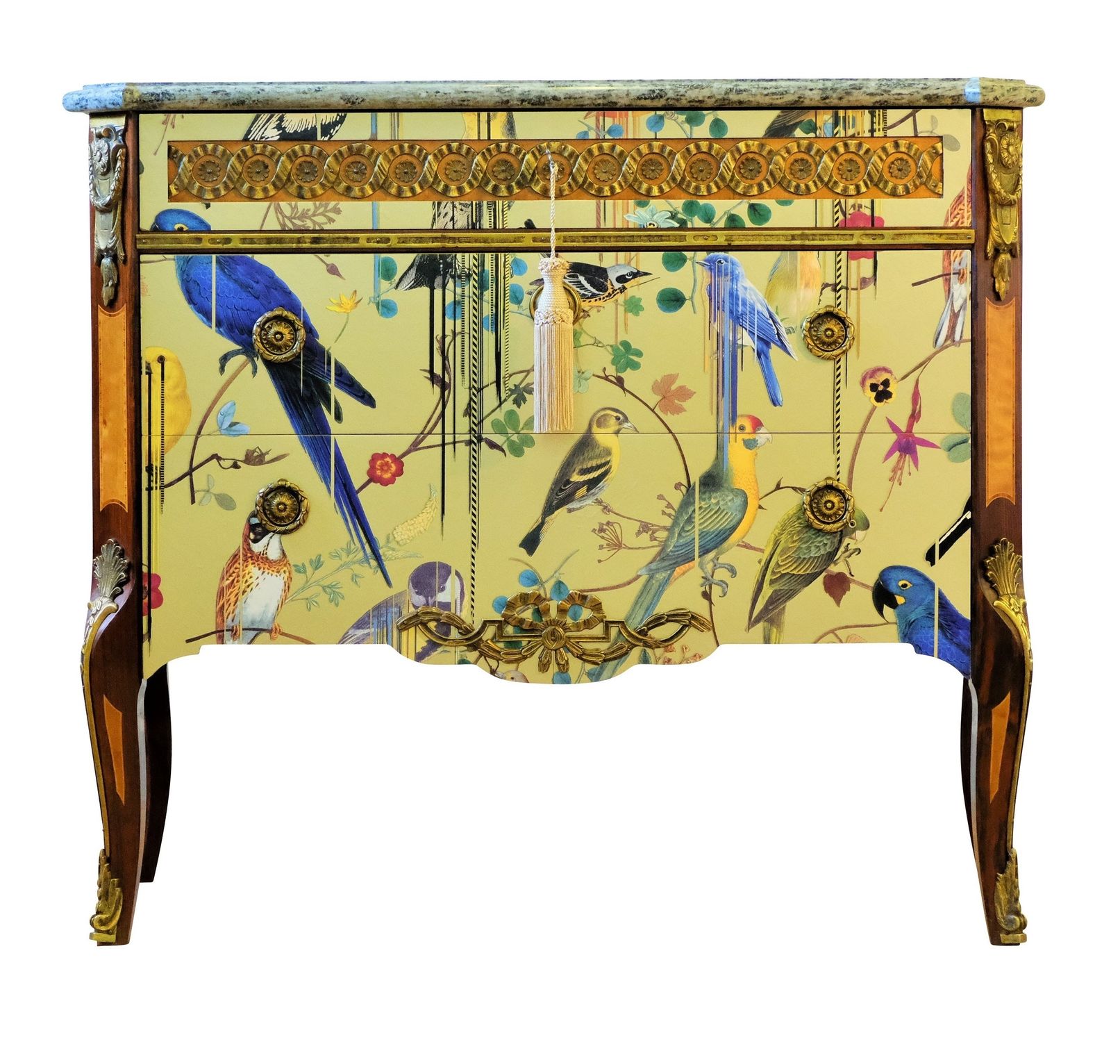 Gustavian Haupt Chest With Three Drawers In A Gold Christian Lacroix Design photo furniture