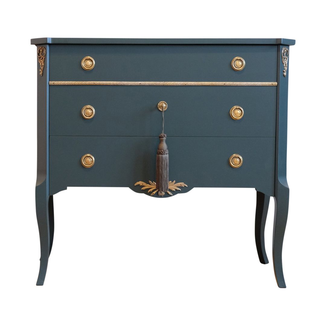 Gustavian Haupt Chest With Three Drawers With A Flat Dark Green Finish