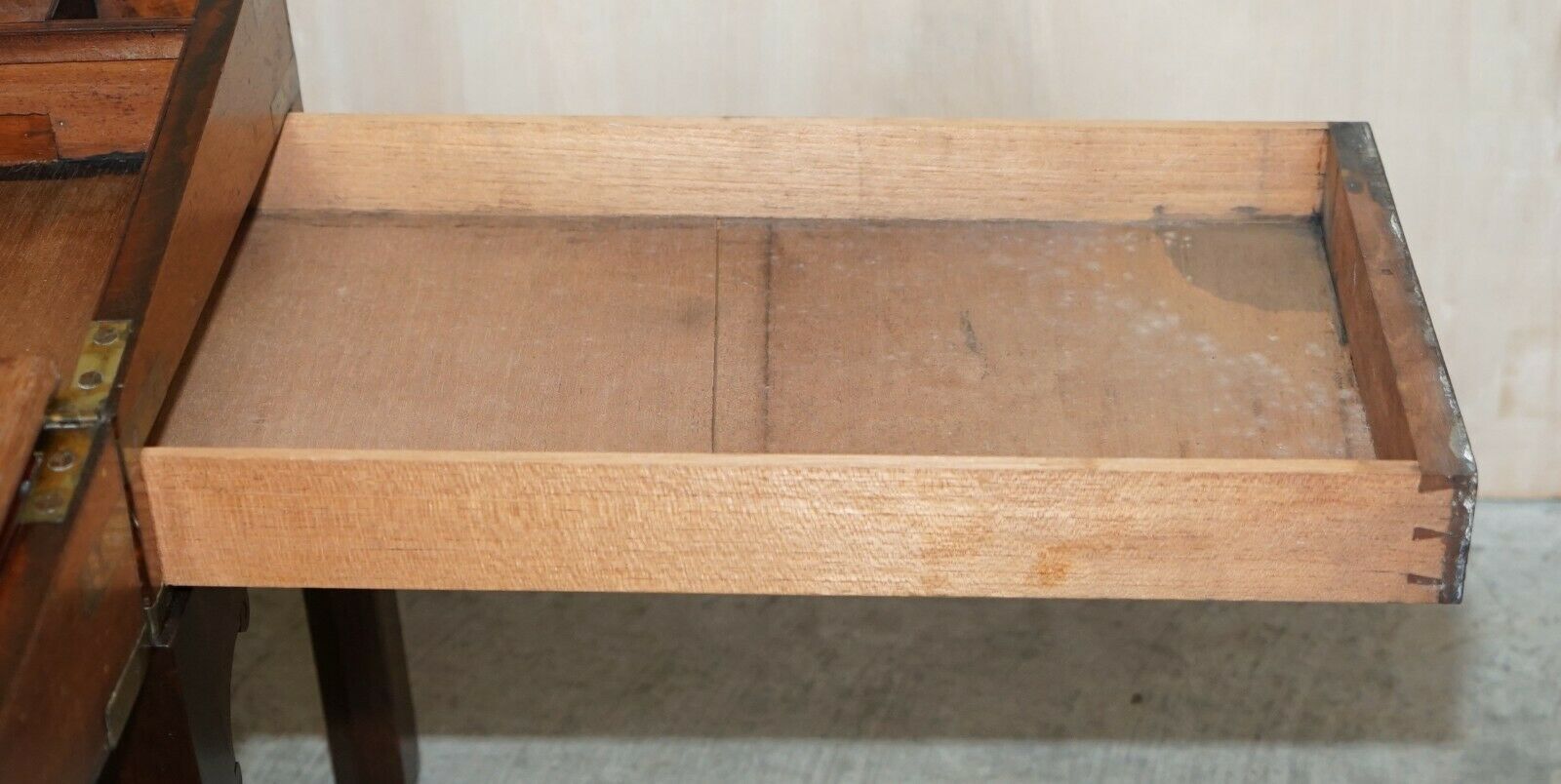 photo for sale Exquisite Antique Mahogany Military Campaign Writing Slope Desk & Later Stand