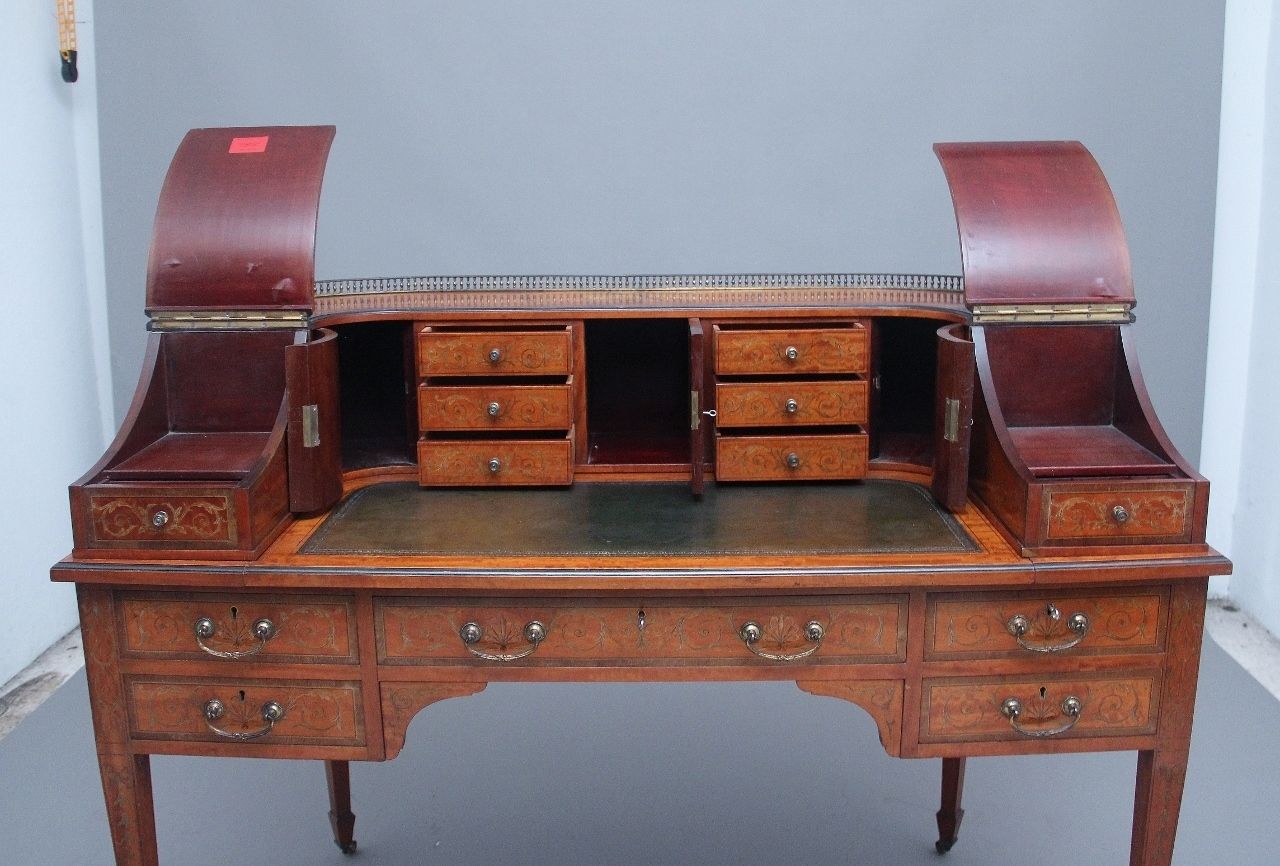 19th Century Satinwood And Inlaid Carlton House Desk photo Furniture