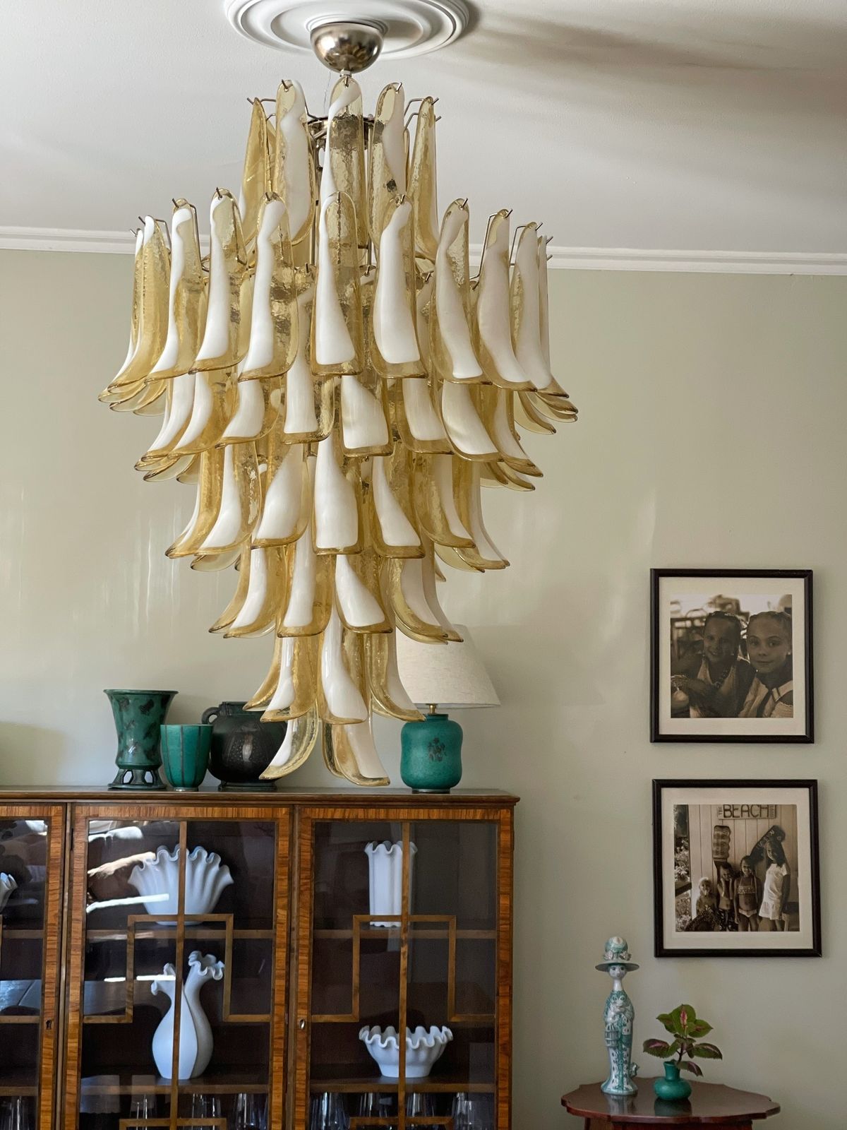 Honey Colored Murano Chandelier   Mazzega Style   Giant photo for sale