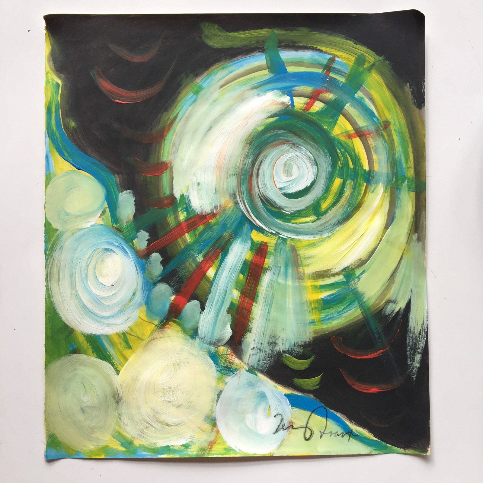 Signed Sir Terry Frost Painting On Paper photo Art