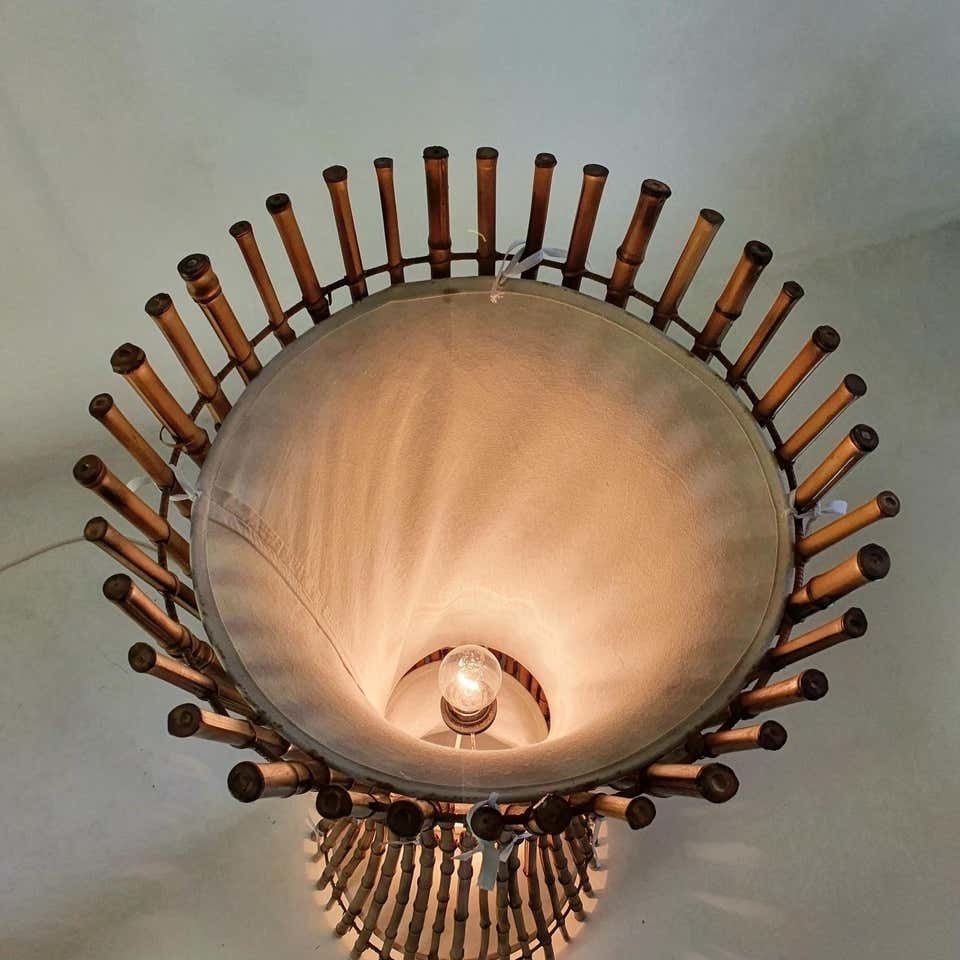 photo furniture Mid Century Bamboo Floor Lamp After Franco Albini, 1960s