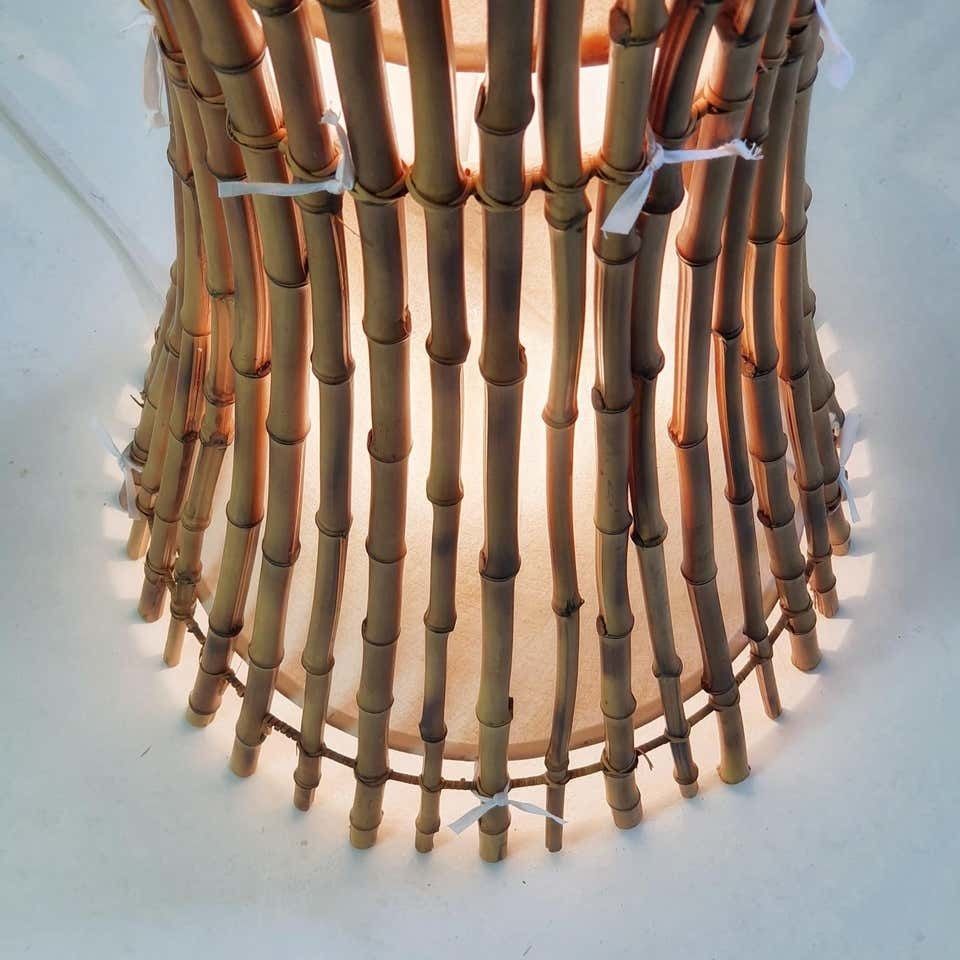 photo for sale Mid Century Bamboo Floor Lamp After Franco Albini, 1960s
