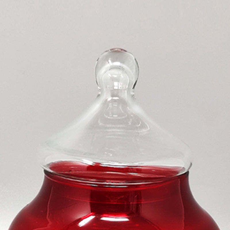 1960s Astonishing Red And Green Jar In Empoli Glass By Rossini. Made In Italy photo Home Decor