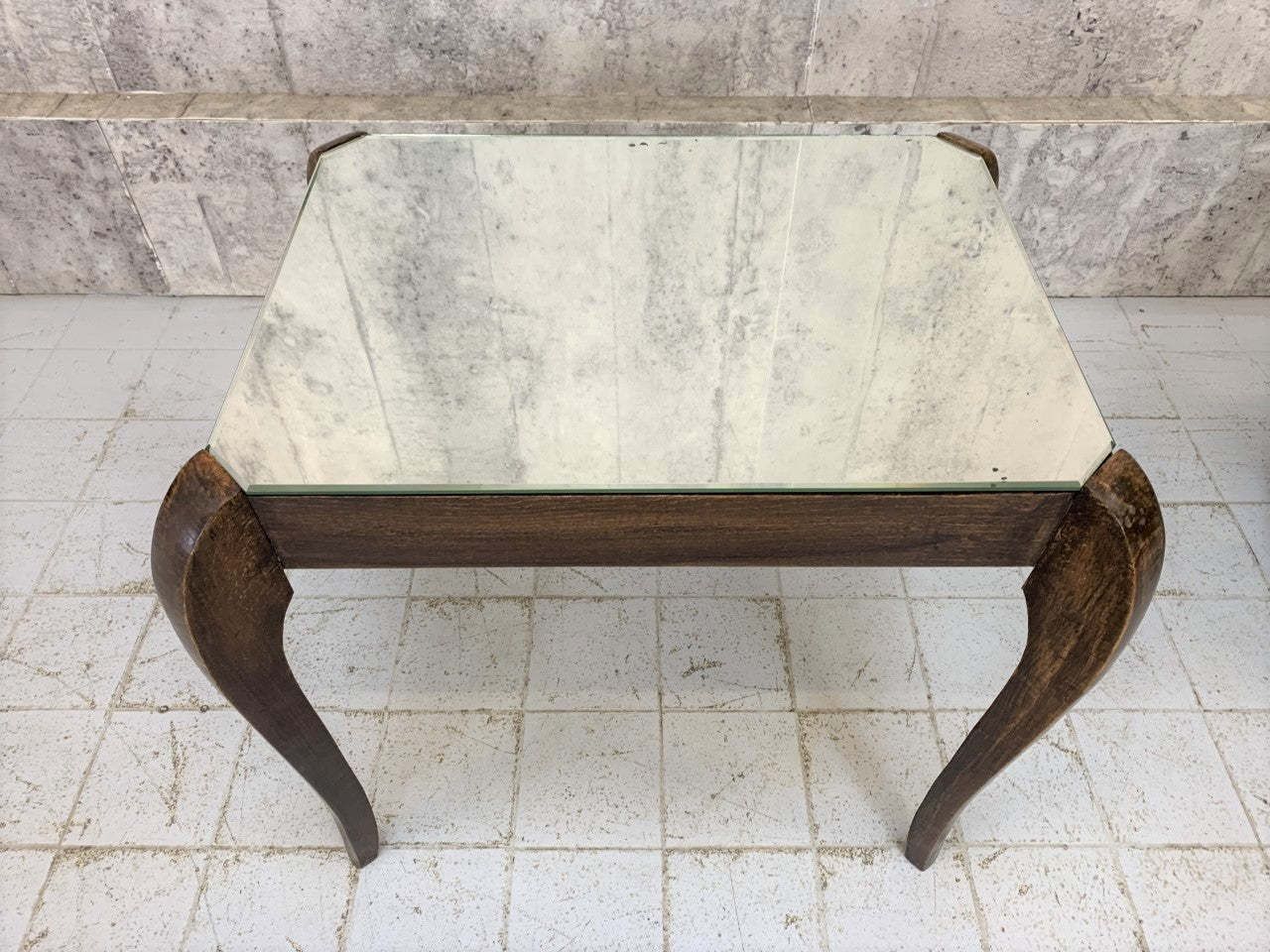 Mid Century Louis XVI Style Mirror Top Occasional Table photo Furniture