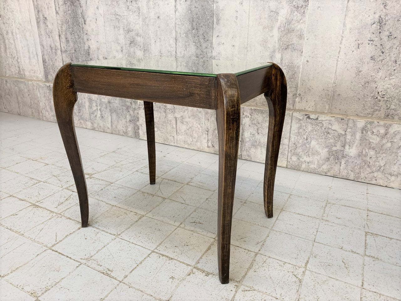 Mid Century Louis XVI Style Mirror Top Occasional Table photo vinterior