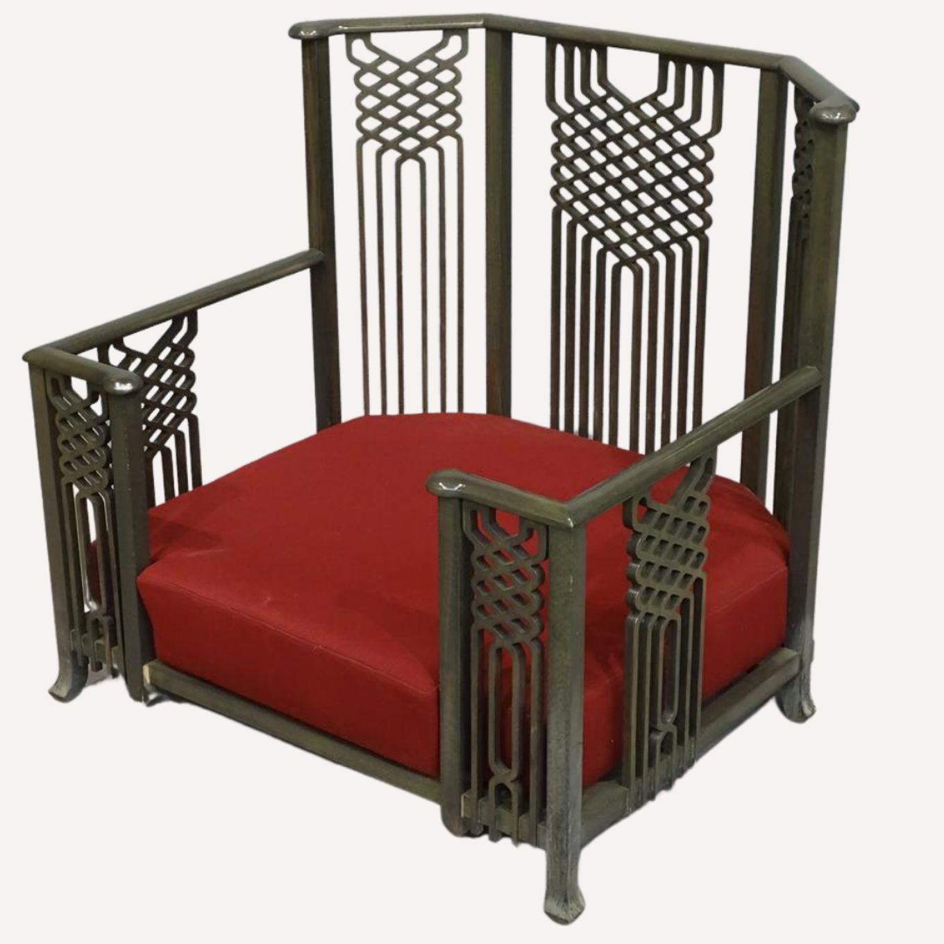 Italian Large "Chinoiserie" Lounge Chair By Giorgetti, 1970s 1980s