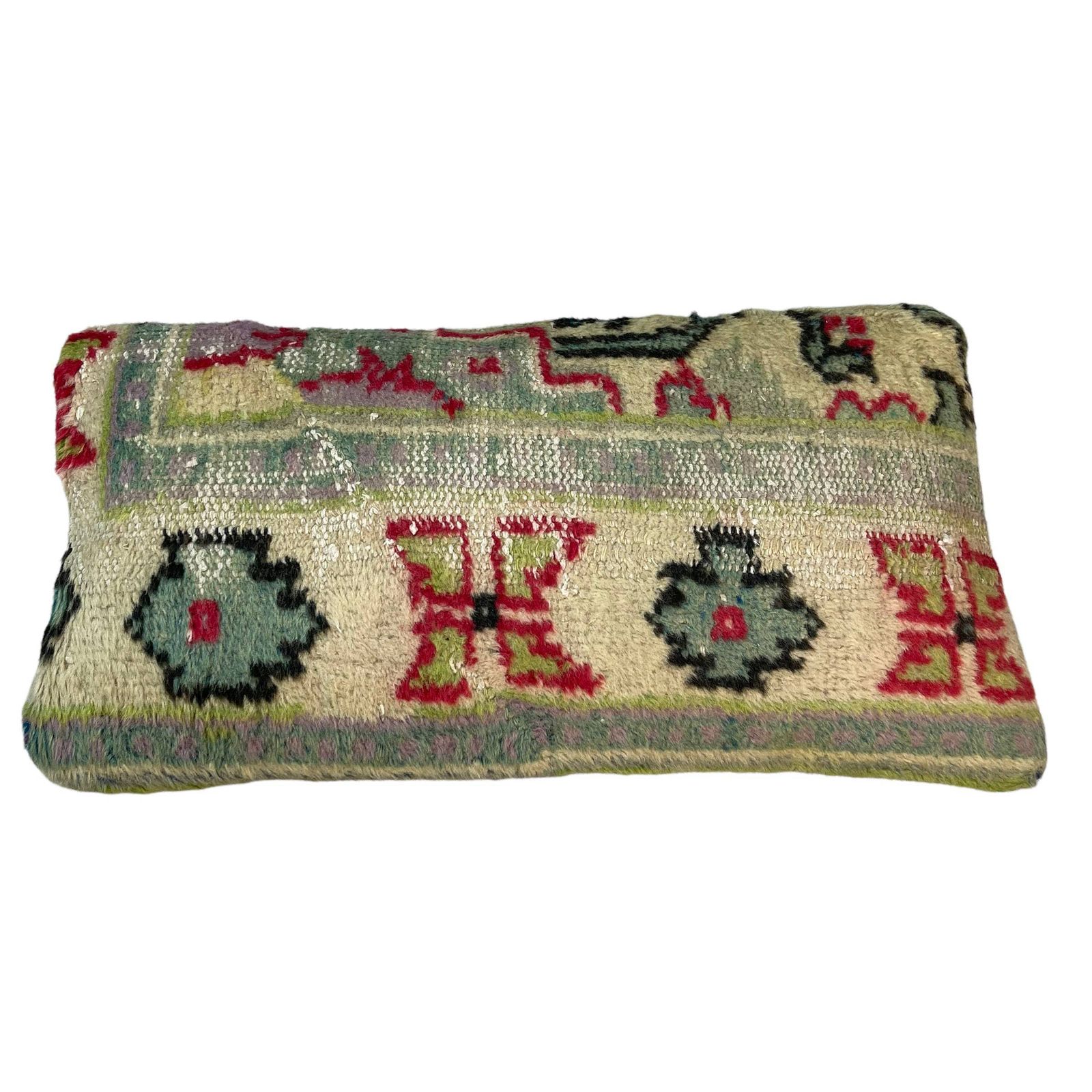12'' X 24'' Vintage Hand Made Rug Cushion Cover, 30 X 60 Cm Decorative Rug Pillow Cover, Large Vintage Turkish Rug Cushion Cover photo Textiles