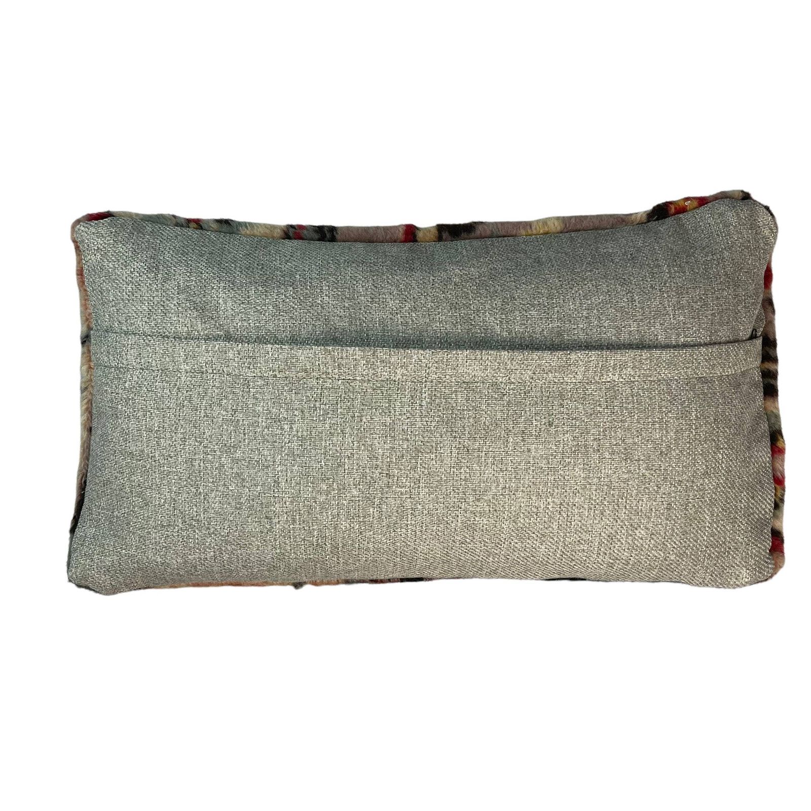 12'' X 24'' Vintage Hand Made Rug Cushion Cover, 30 X 60 Cm Decorative Rug Pillow Cover, Large Vintage Turkish Rug Cushion Cover photo Textiles