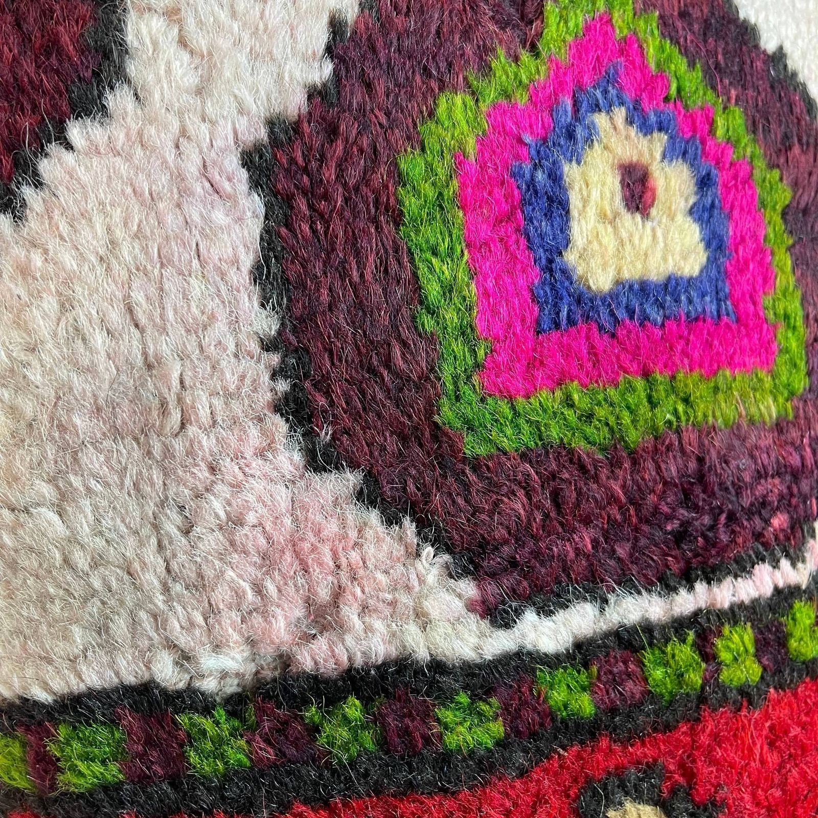 photo for sale 12'' X 24'' Vintage Hand Made Rug Cushion Cover, 30 X 60 Cm Decorative Rug Pillow Cover, Large Vintage Turkish Rug Cushion Cover