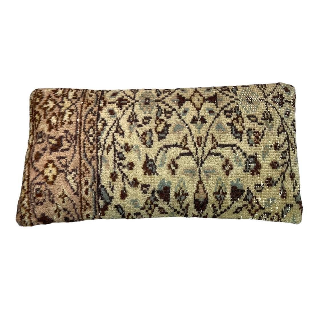 Vintage Hand Made Rug Cushion Cover  Decorative Rug Pillow Cover, Large Vintage Turkish Rug Cushion Cover photo vintage