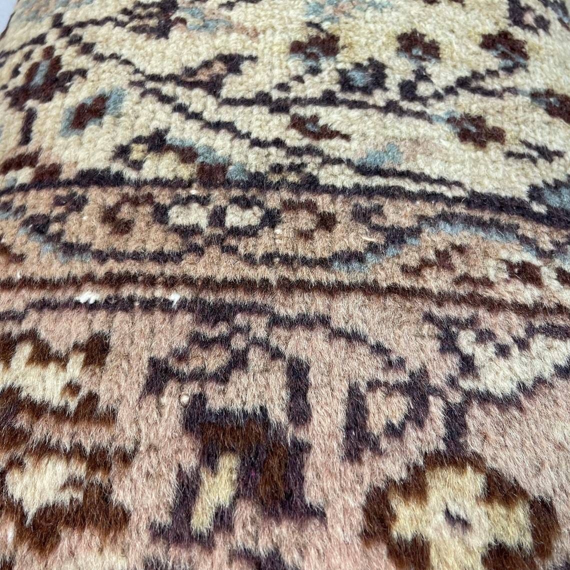 photo for sale Vintage Hand Made Rug Cushion Cover  Decorative Rug Pillow Cover, Large Vintage Turkish Rug Cushion Cover