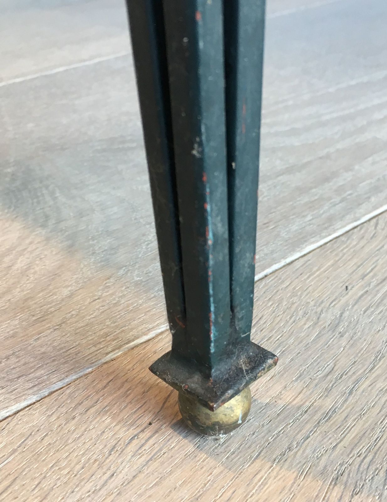 photo for sale Coffee Table In Patinated And Gilded Steel In The Taste Of Jacques Quinet