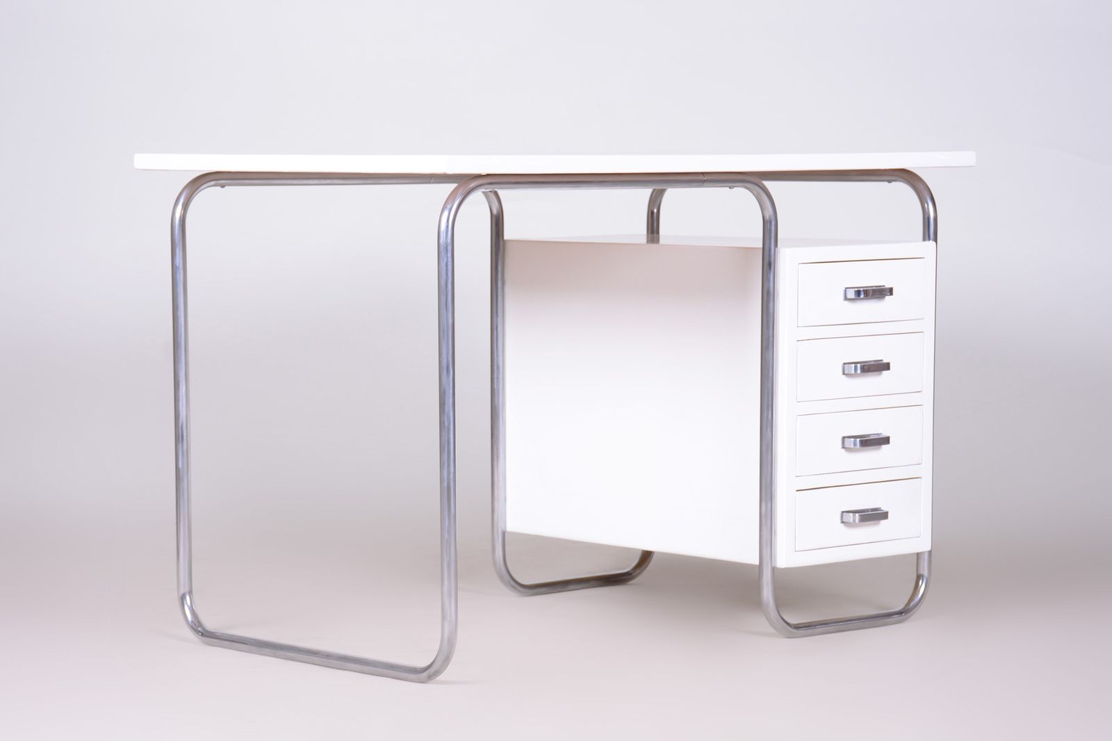 photo for sale White Bauhaus Writing Desk Made In 1930s Germany By Robert Slezak   Restored