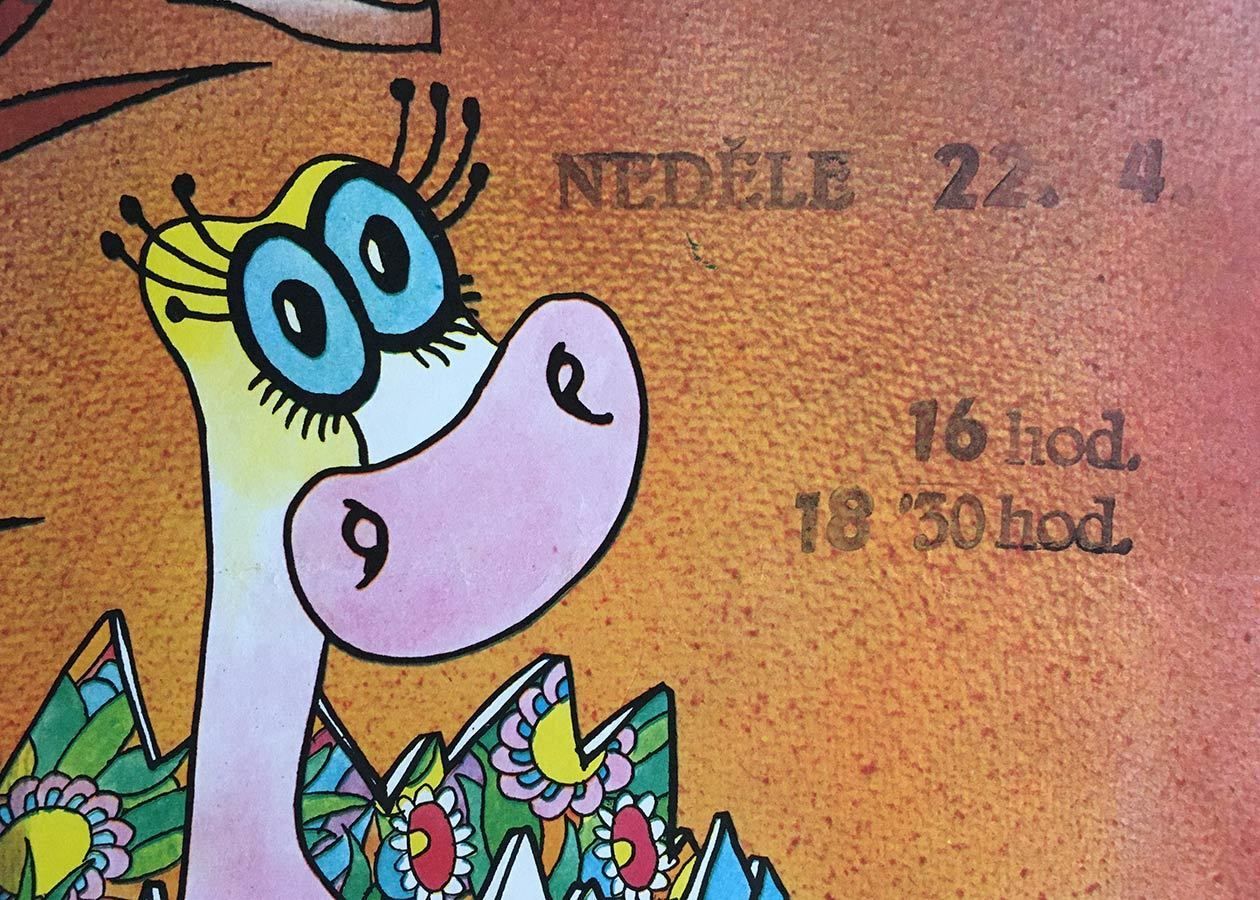 Original Film Poster, Dragon In The Village Backyards, Stanislav Holý, 1982, Genuine Czech Vintage Print photo for sale