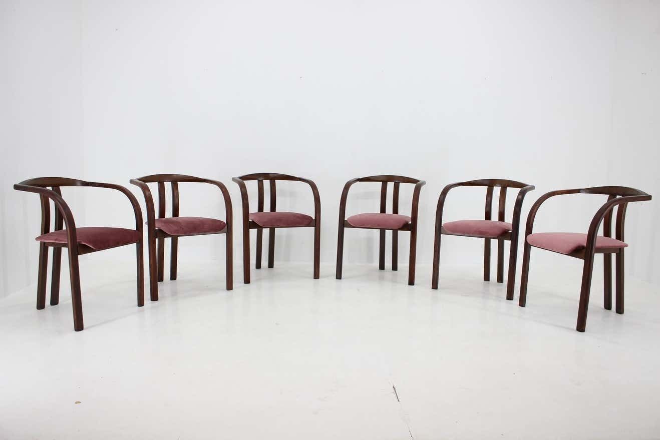 1980s Set Of 6 Rare Dining/Side Chairs By Ton photo furniture
