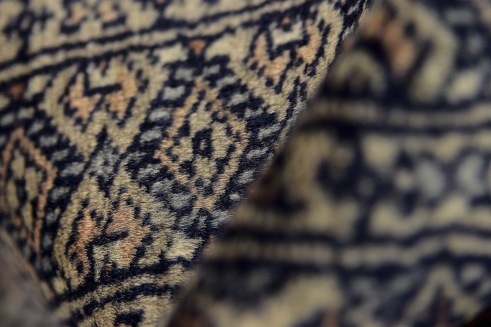 Pakistani Hand Woven Blue Bukhara Rug From Ikea, 1960s photo vintage