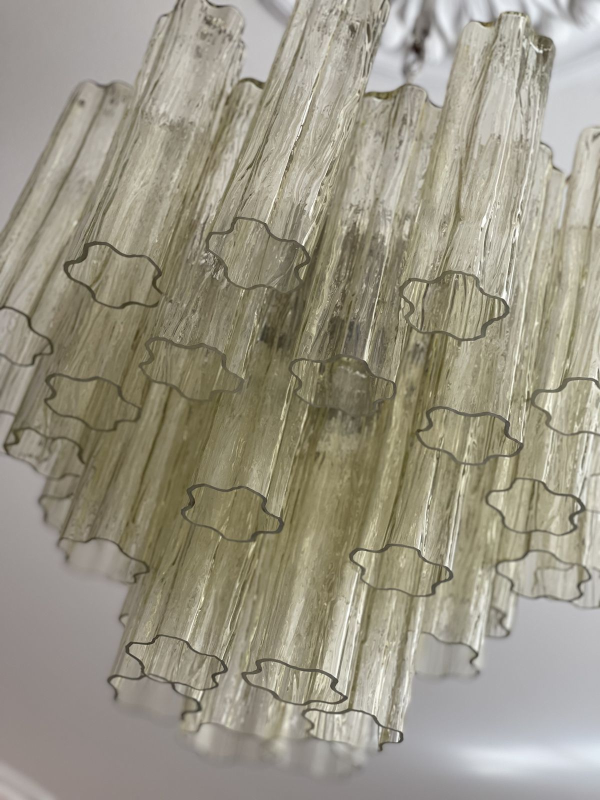 Honey Colored Murano Chandelier 'Tubular'. Medium Size. photo 1641.0
