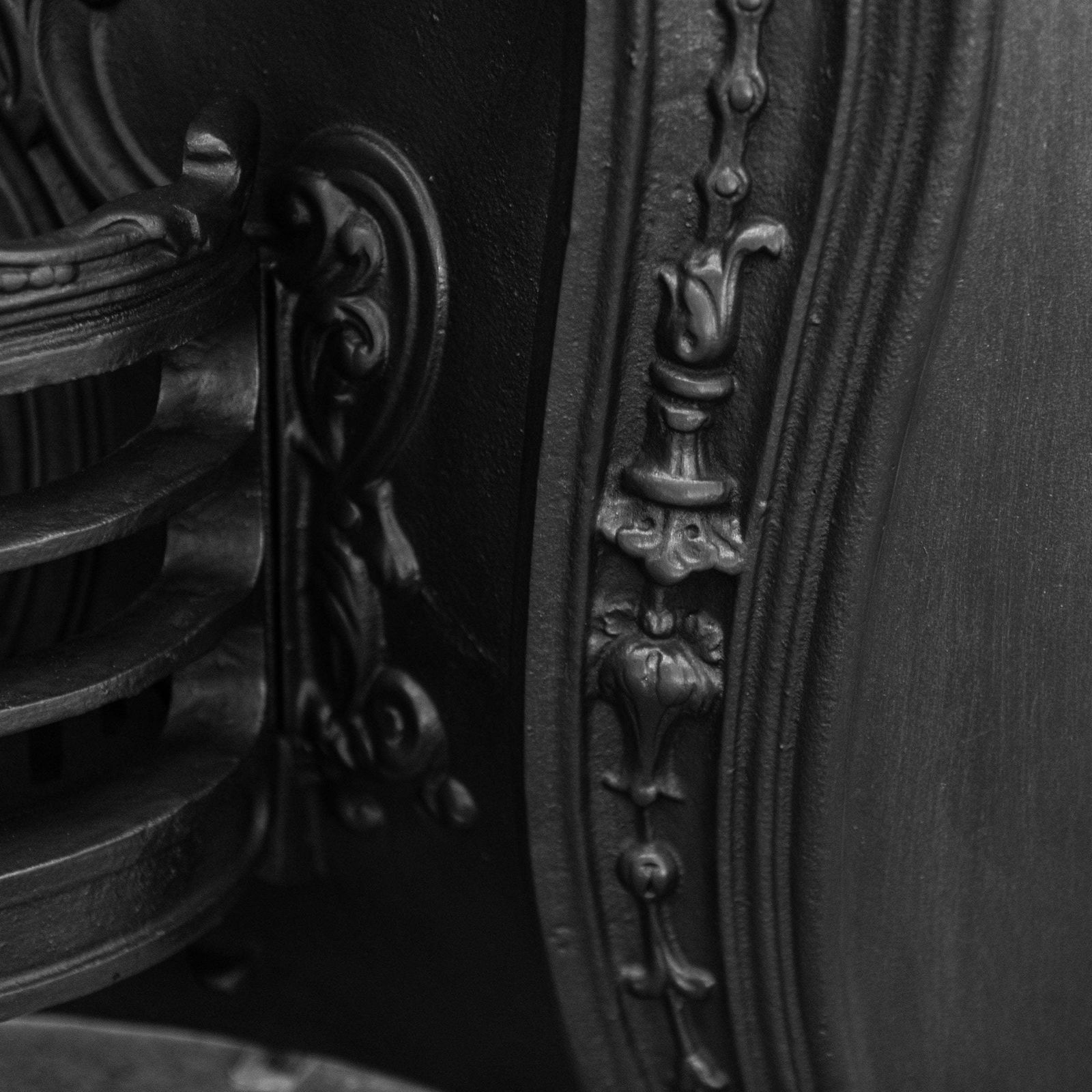 Antique Ornate Late Georgian, Early Victorian Cast Iron Insert photo for sale
