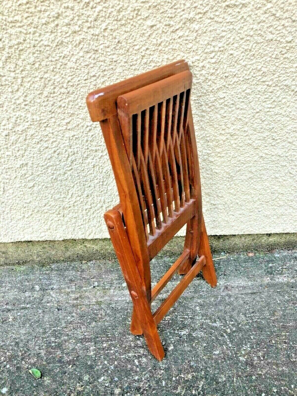 Vintage Folding Slatted Hardwood Childs Chair photo furniture
