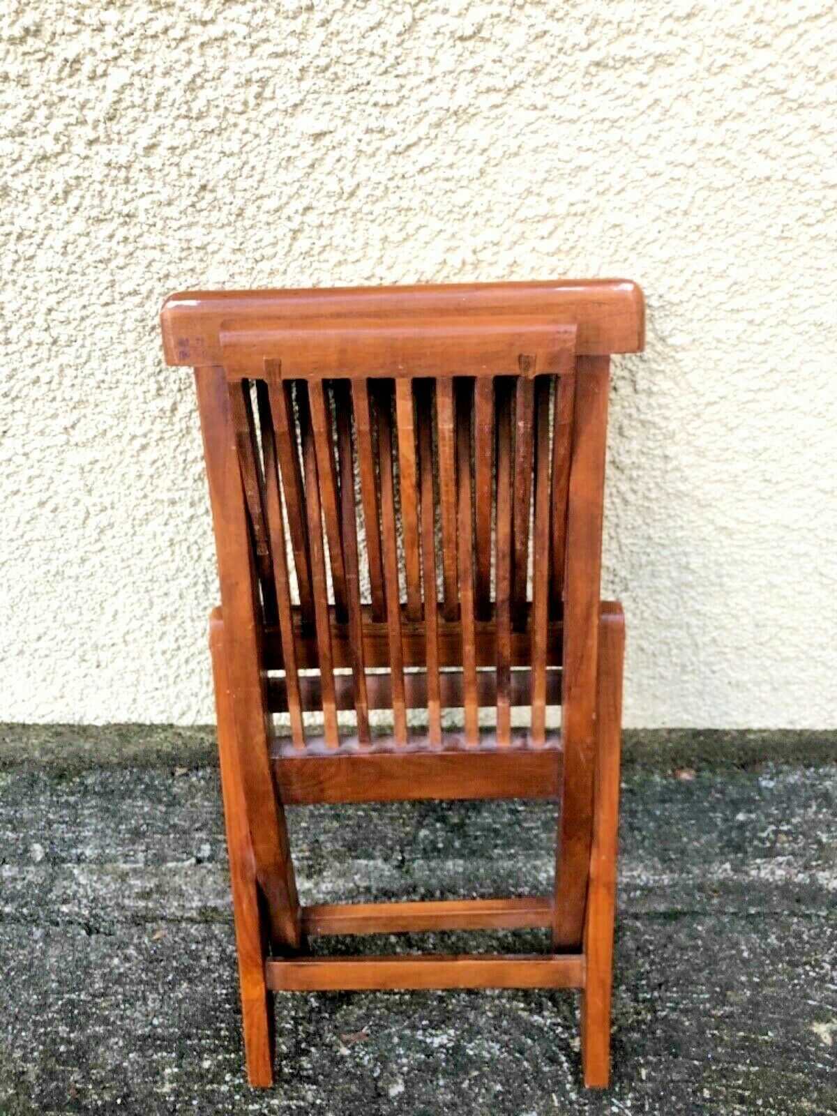 Vintage Folding Slatted Hardwood Childs Chair photo vinterior