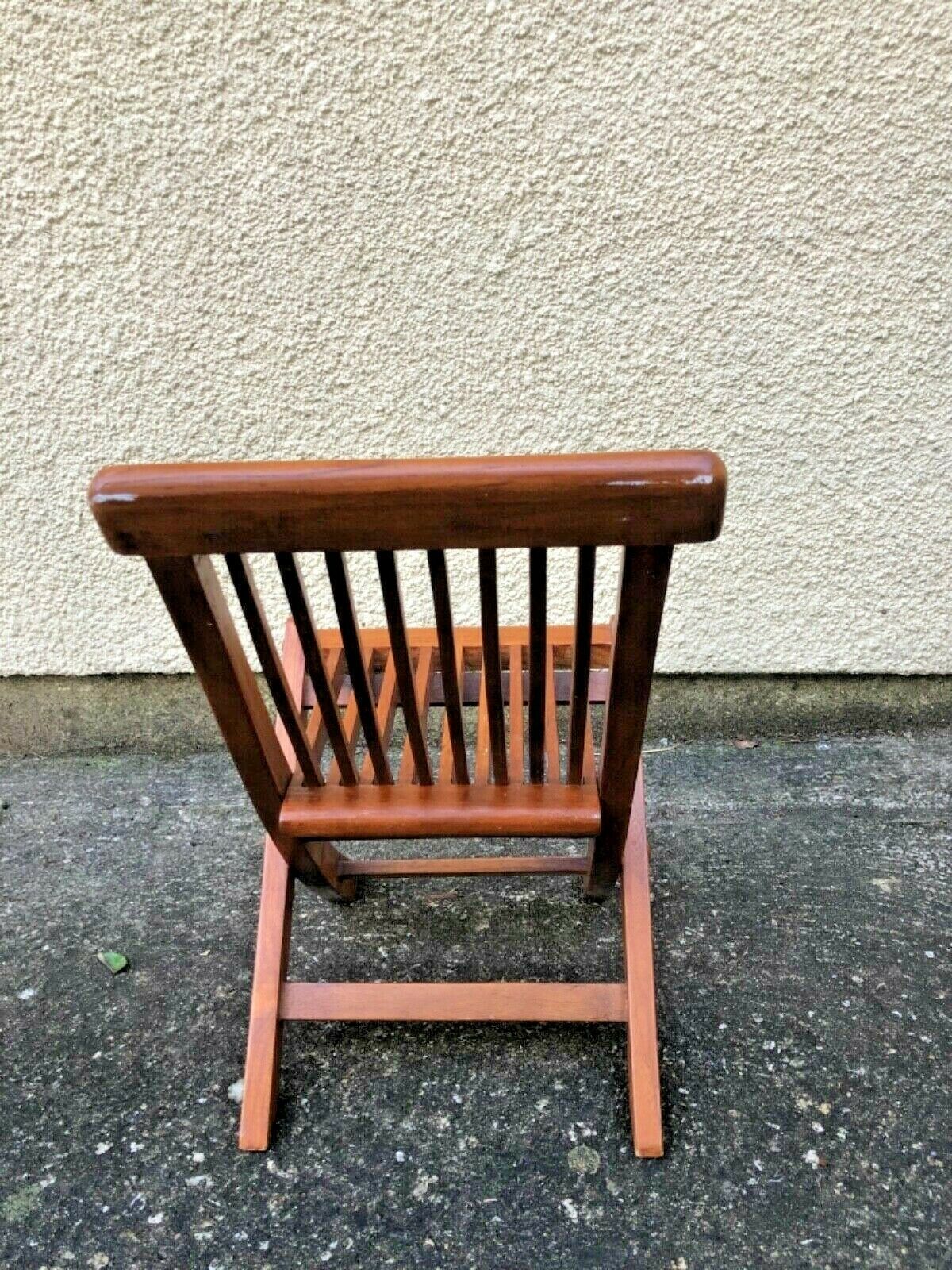 Vintage Folding Slatted Hardwood Childs Chair photo buy